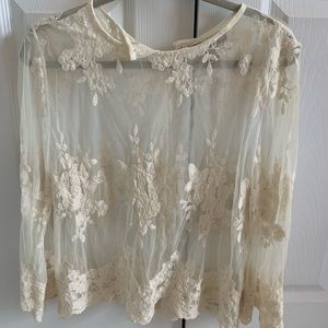 Sheer Forever 21 top with flower design